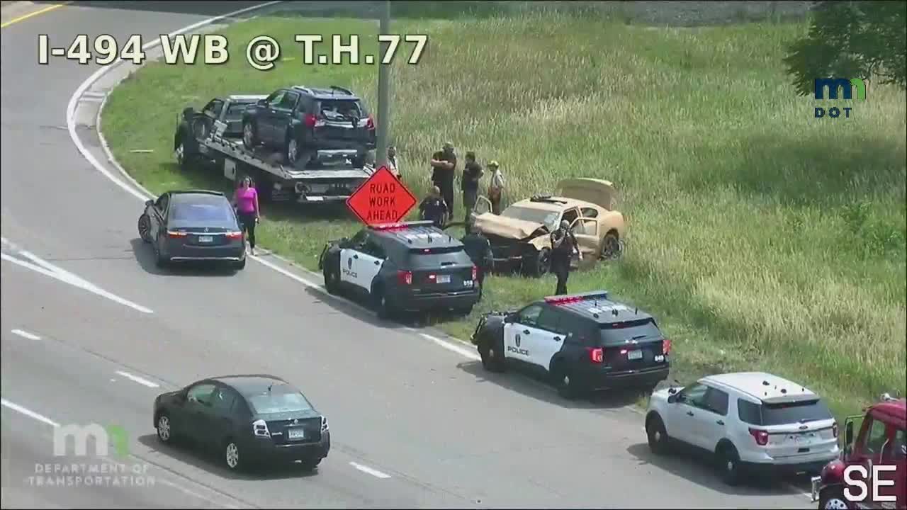Man Holds Up Bag of Drugs, Flees Police, and Causes Crash on I-494