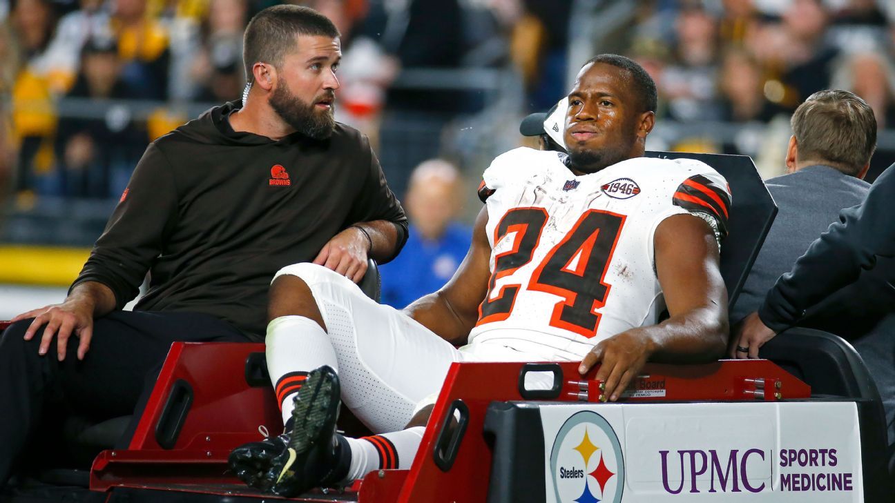 Featured image for "Positive Update on Browns RB Nick Chubb's Knee Injury"