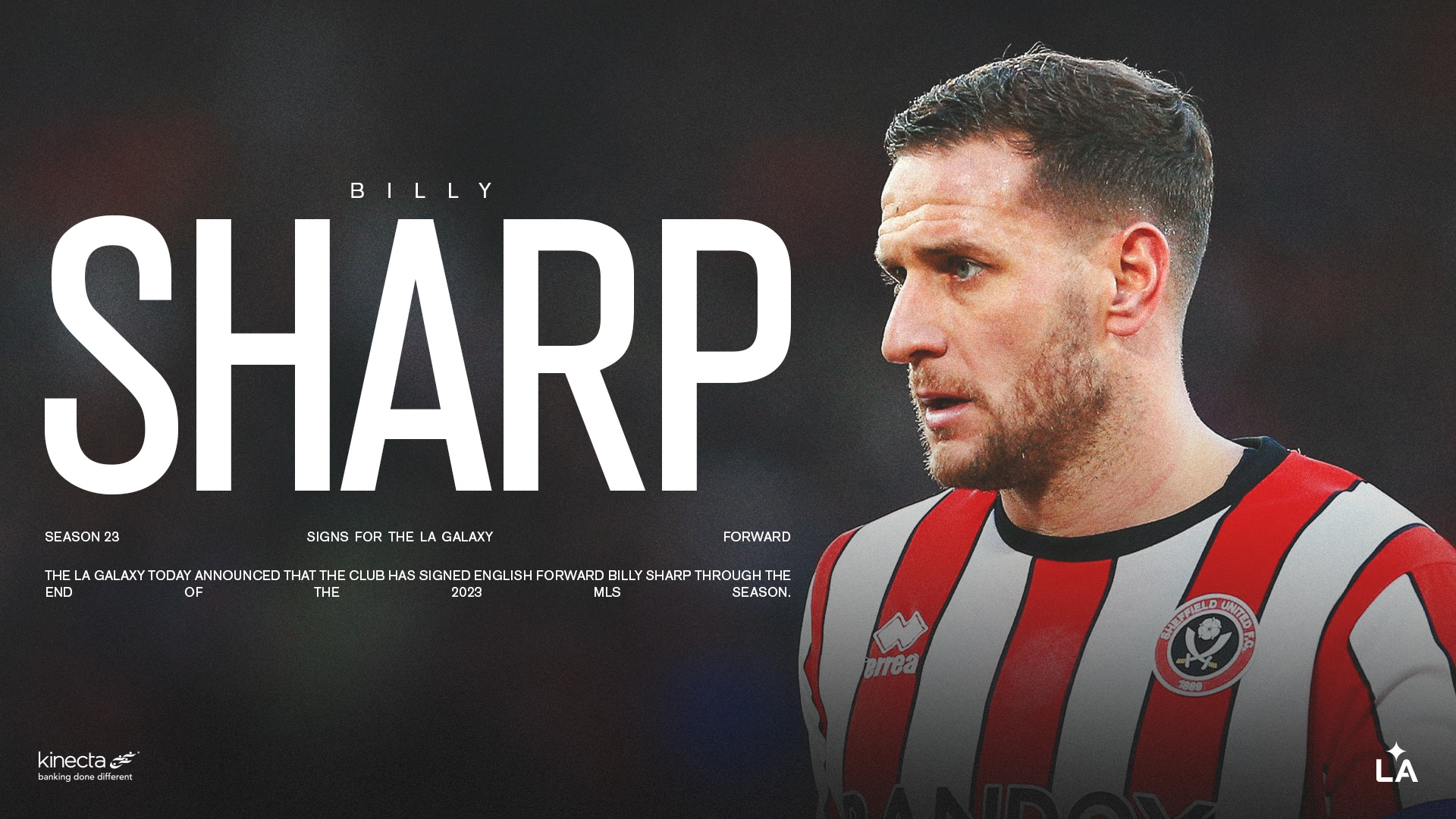 Featured image for LA Galaxy Secure Sheffield United Legend Billy Sharp