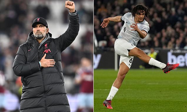 Featured image for Liverpool's Alexander-Arnold shines in comeback win against West Ham.