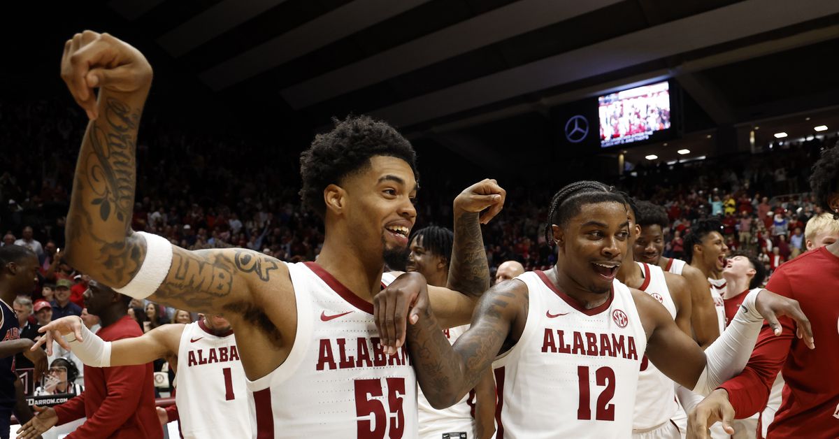 "Alabama Fans Celebrate Signature Win Over Auburn in Iron Bowl of Basketball Upset"
