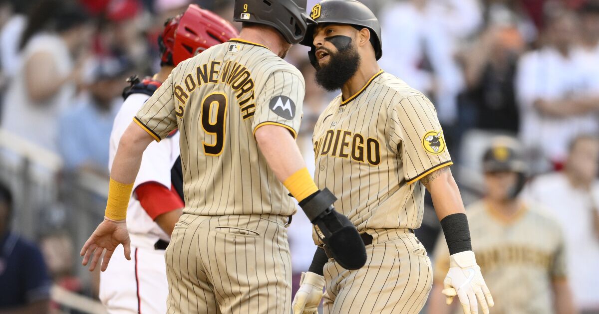 Padres secure series win against Nationals with ninth-inning homer.