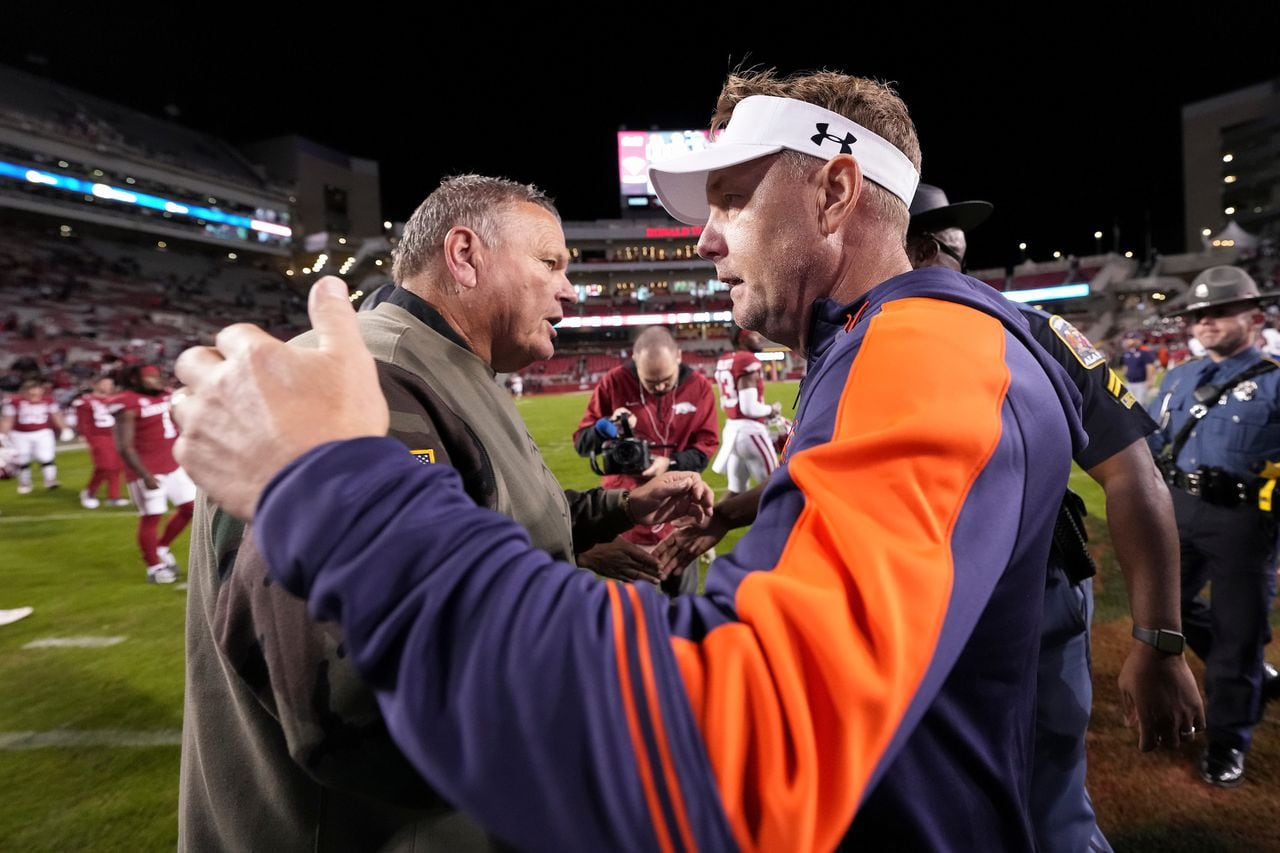 Featured image for Arkansas Coach Sam Pittman Reflects on Loss to Auburn