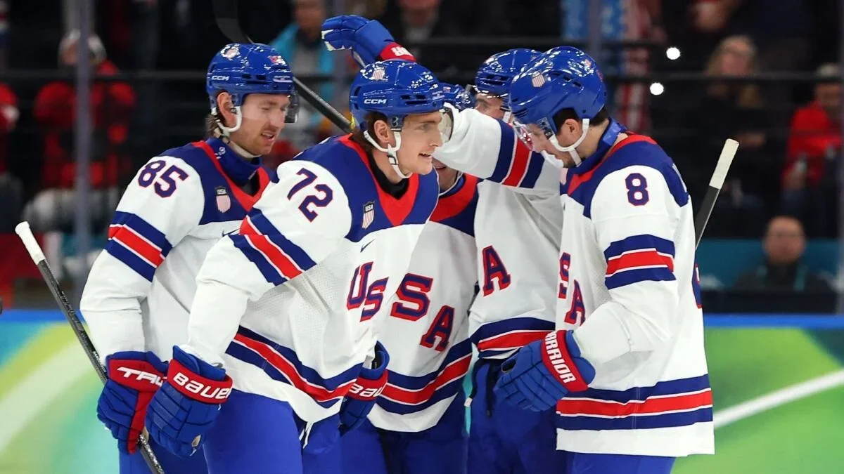 Larkin Sparks USA to 1-0 Lead Over Sweden in Olympic Hockey Showdown