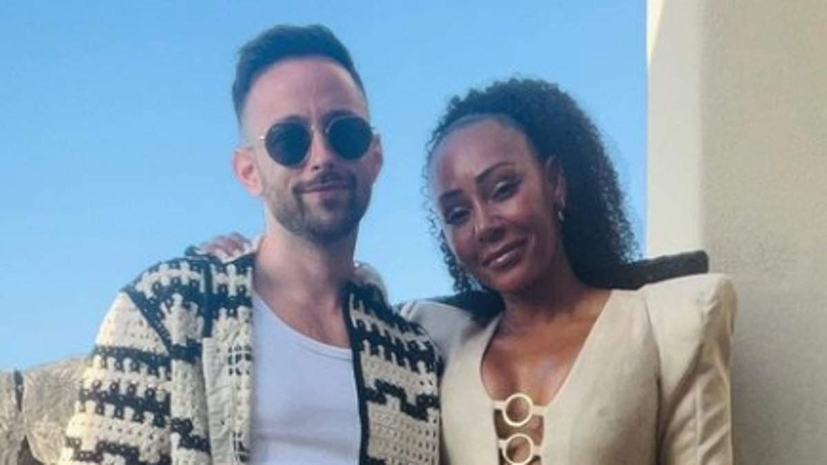 Featured image for "Mel B, 48, Stuns in Braless Cut-Out Mini Dress, Cosies Up"