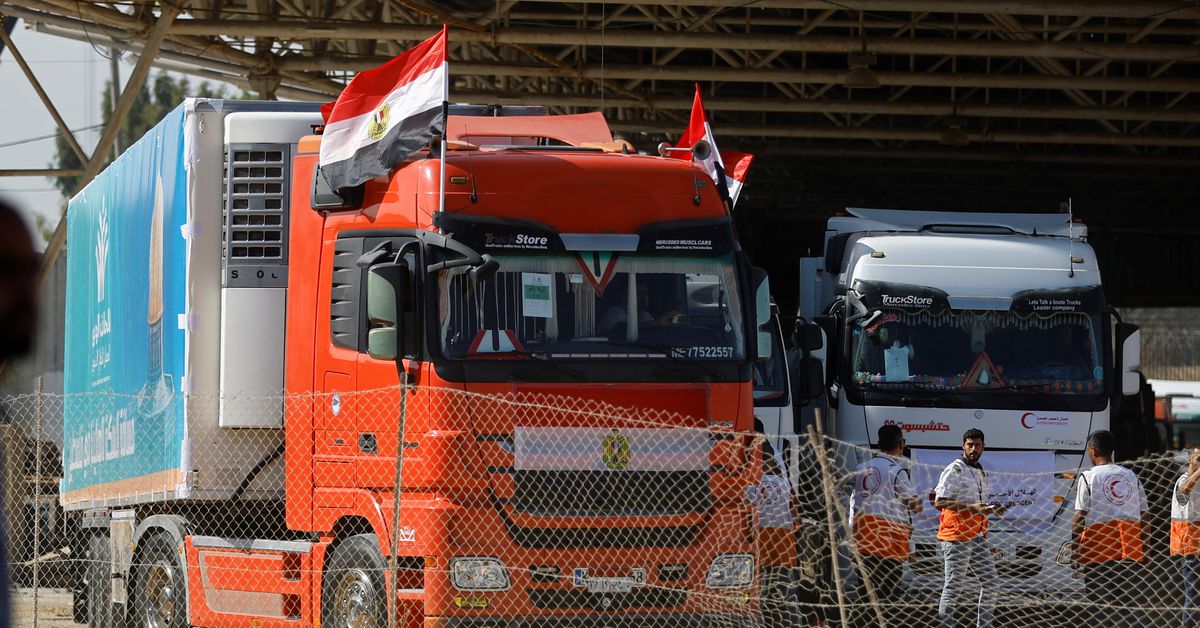 Rafah Border Crossing: Aid Trucks Enter Gaza Strip Amidst Israel-Hamas Conflict