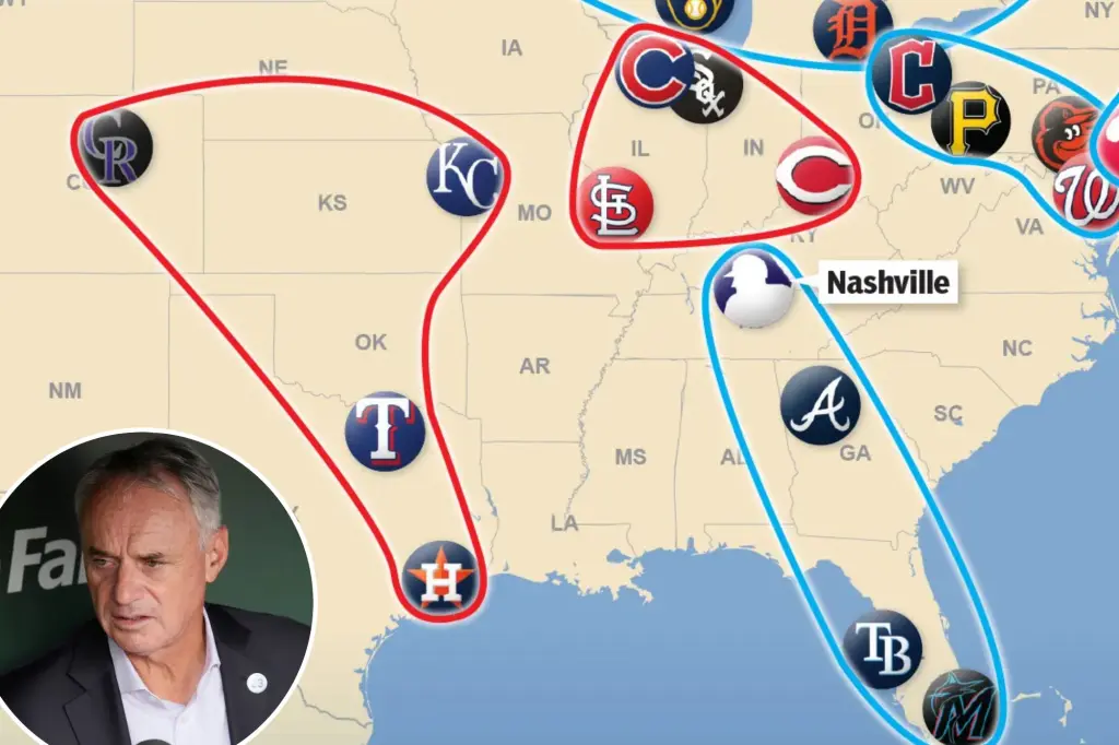 Featured image for MLB's Rob Manfred Proposes Radical Realignment Amid Fan Backlash