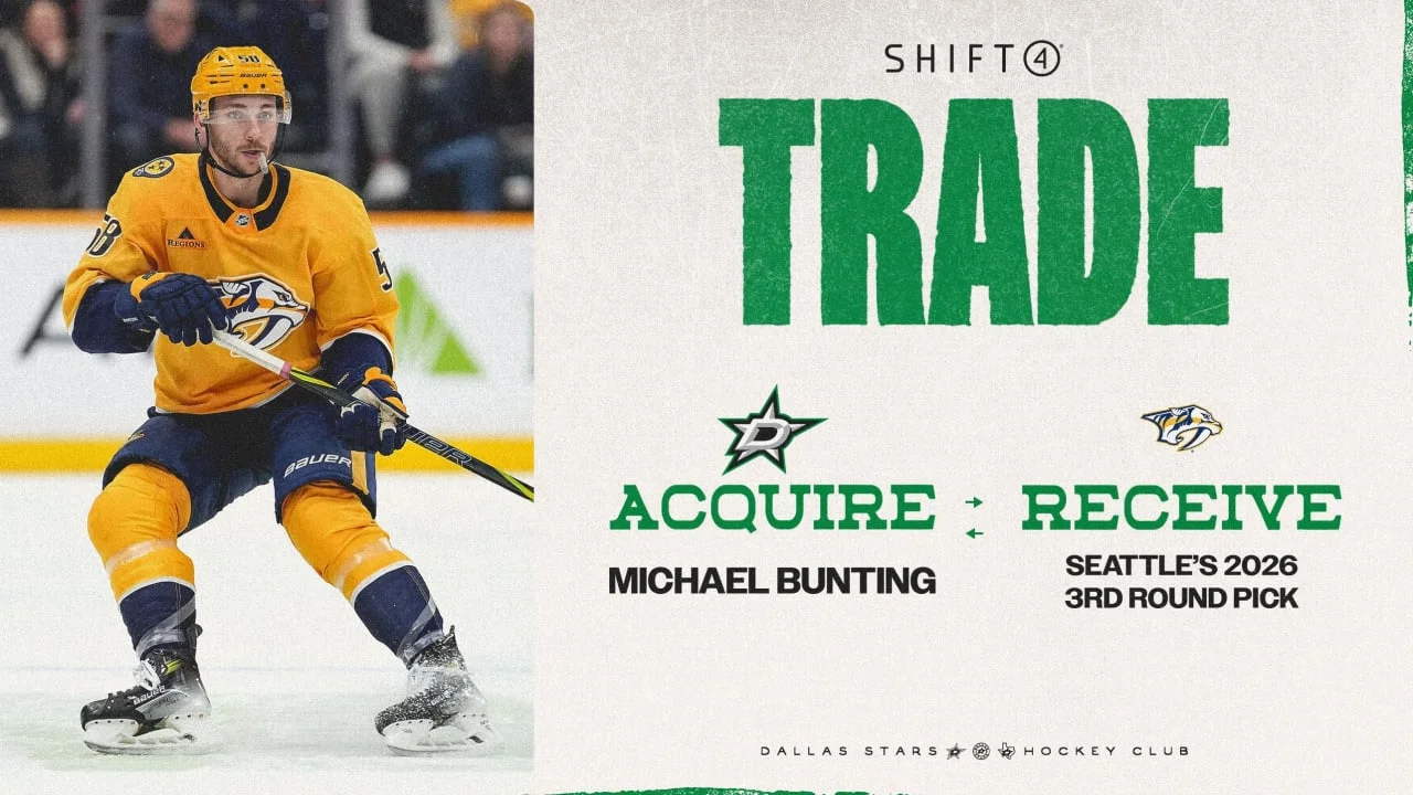 Stars snag Michael Bunting from Predators in draft-pick swap