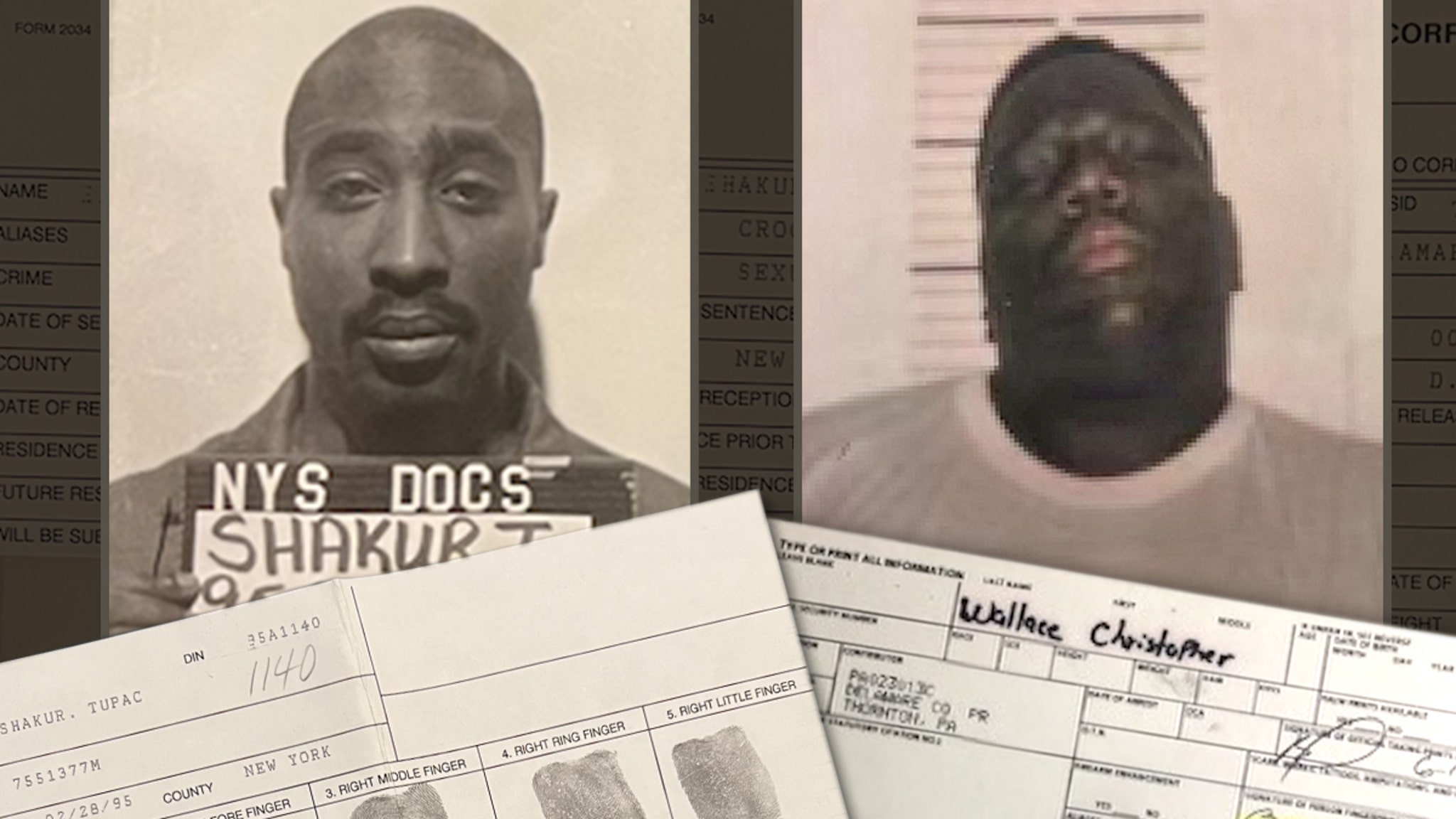 Featured image for Rare Signed Arrest Fingerprint Cards of Tupac and Biggie Up for Sale