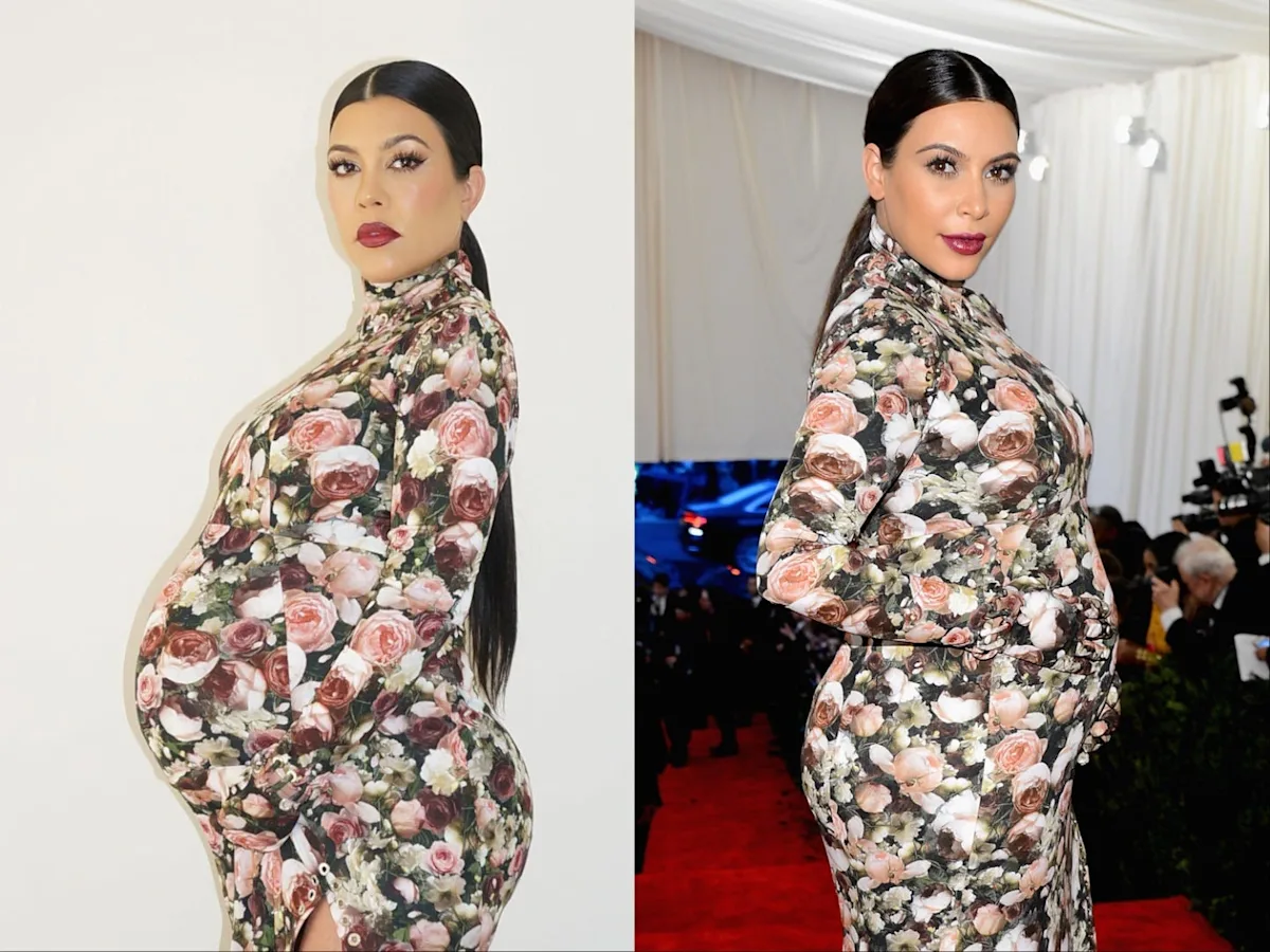 Kourtney Kardashian Channels Kim Kardashian's Iconic Met Gala Look for Halloween