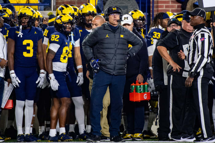 "Michigan Football Coach Jim Harbaugh Cleared of Sign-Stealing Allegations, Potential Suspension Looms"