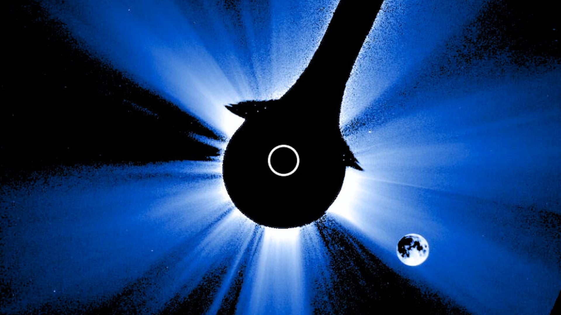 Featured image for Rare Satellite Footage Captures Moon Eclipsing Sun on Unusual Path