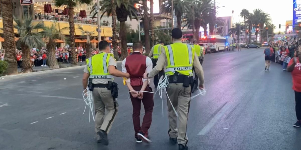 Featured image for "Culinary Union Members Stage Arrest-Worthy Protest on Las Vegas Strip"