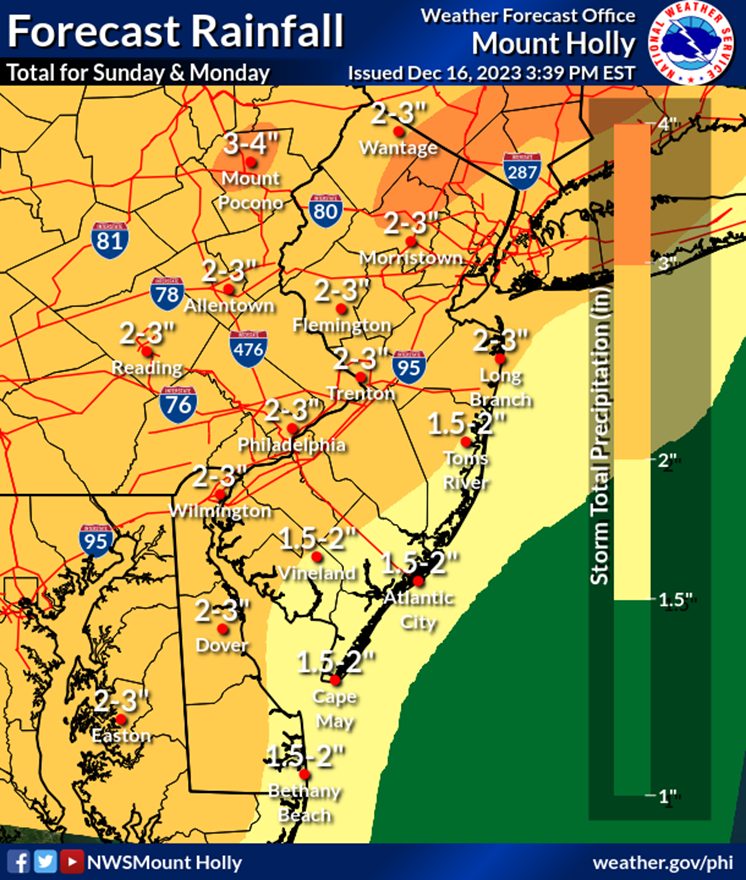 Severe Storm Warning: Flooding and High Winds Expected in Lehigh Valley and Surrounding Areas