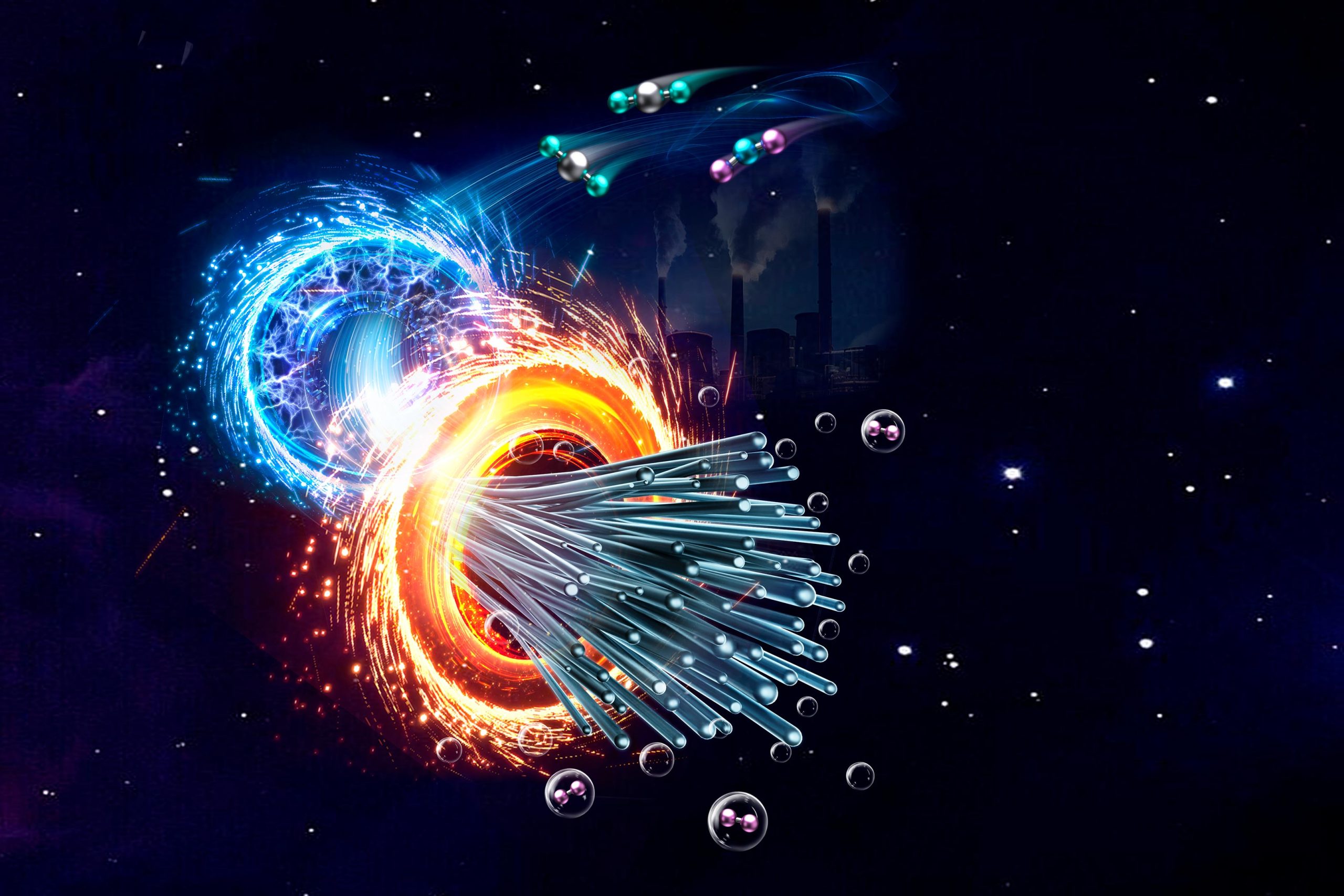 Featured image for "Carbon Dioxide Transformed into Solid Nanofibers: A Green Alchemical Breakthrough"