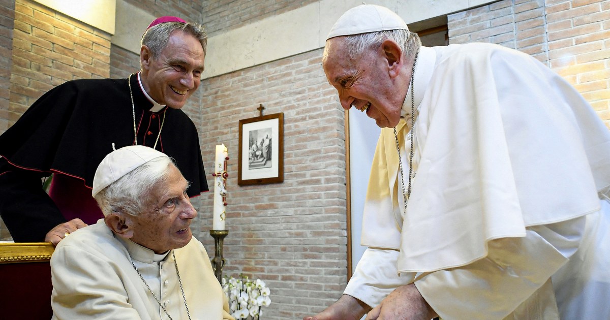 "Pope Francis Receives Support from Benedict on LGBTQ Couple Rights"