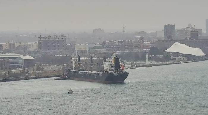 Featured image for Massive freighter carrying 21,000 tons of wheat runs aground in Detroit River