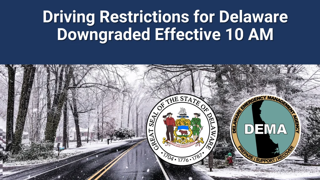 Delaware Eases Winter Driving Restrictions as Storm Winds Down
