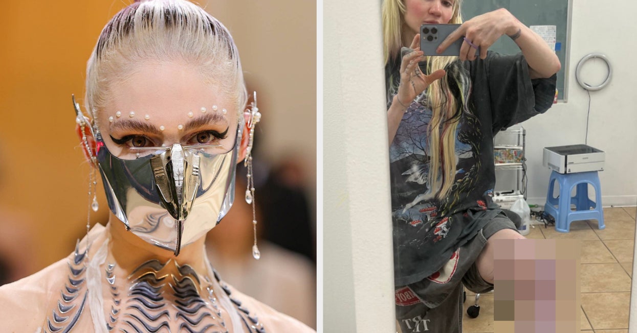 Featured image for Grimes Shows Off Massive Red Leg Tattoo on Instagram