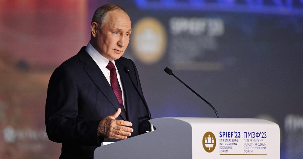 Putin's Rambling Ukraine Rant at St. Petersburg Economic Forum.