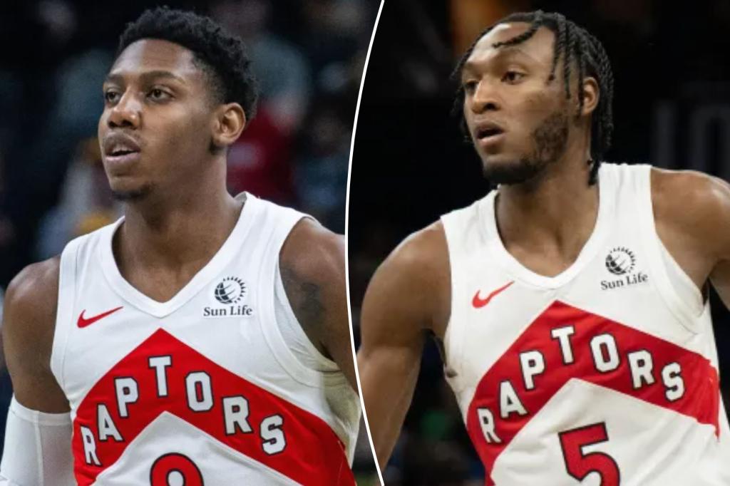 Featured image for "Raptors' RJ Barrett and Immanuel Quickley Remain Sidelined, No Set Return Date"