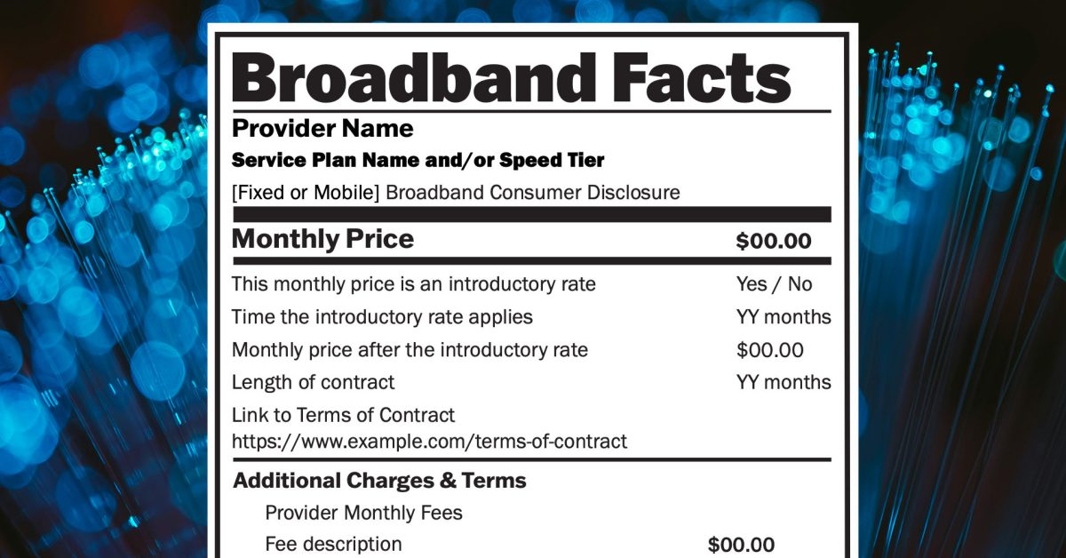 Featured image for "FCC Mandates Broadband 'Nutrition' Labels for Transparent Internet Service Pricing and Performance"