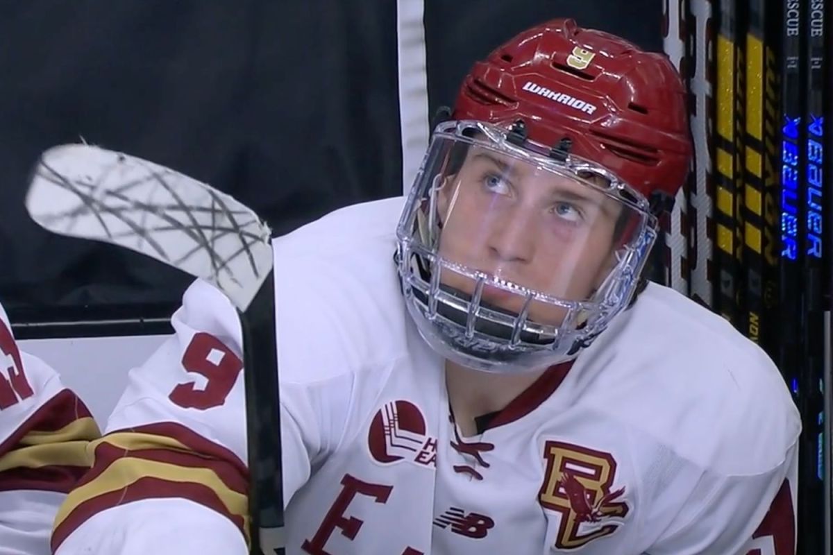 Featured image for "Freshman Ryan Leonard Leads Boston College to Frozen Four with Record-Breaking Goal Tally"