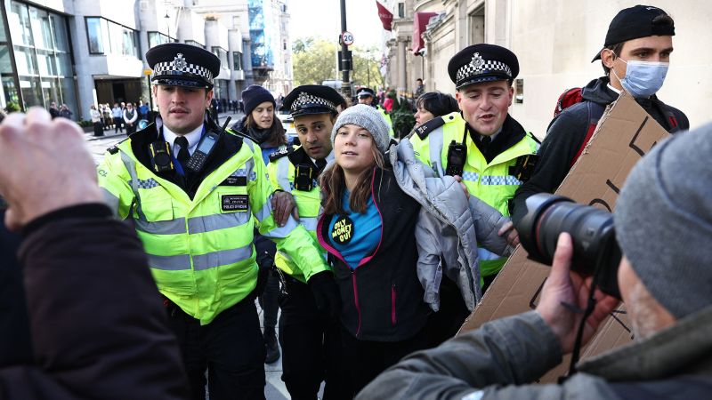Featured image for Greta Thunberg Arrested at London Oil Conference, Joins Climate Protesters