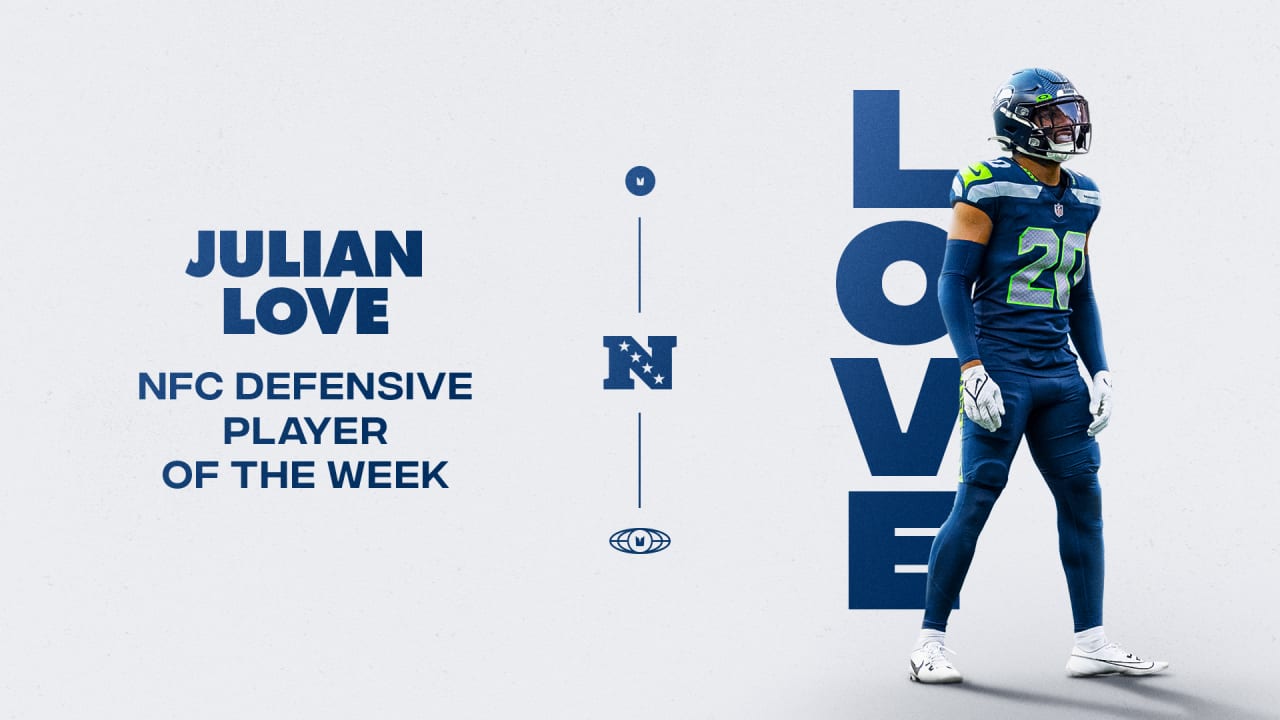 Featured image for "Seahawks' Julian Love Dominates as NFC Defensive Player of the Week"