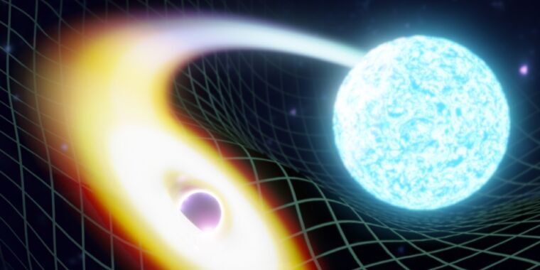 Featured image for "Unveiling the Enigmatic Collision: Neutron Star Merges with Mystery Object"