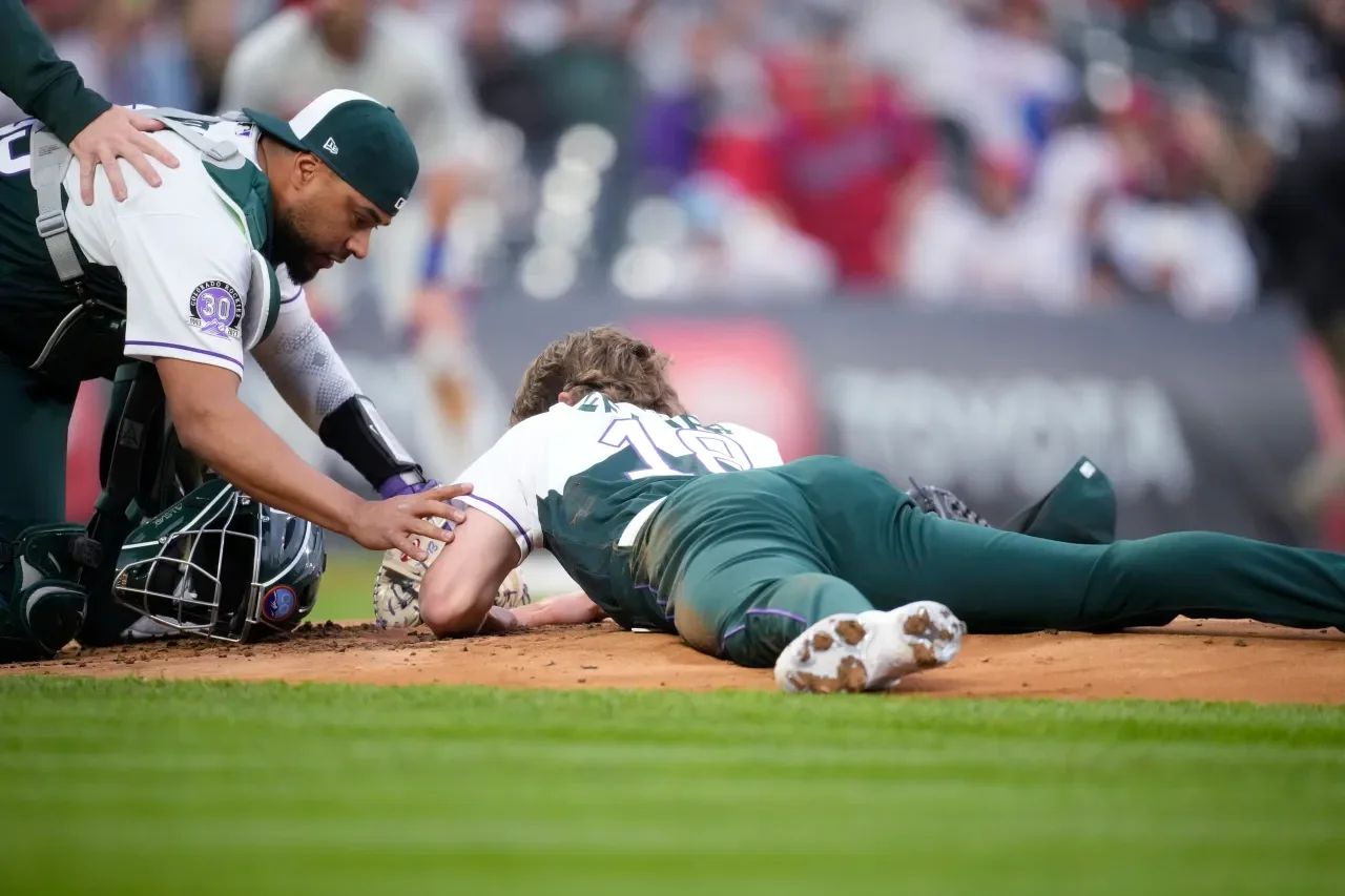 MLB pitcher suffers skull fracture and concussion from line drive to head.
