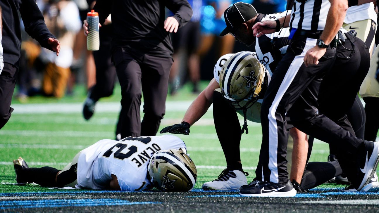 Featured image for Saints' Olave Concussed Again; Thomas Criticizes Carr After Loss