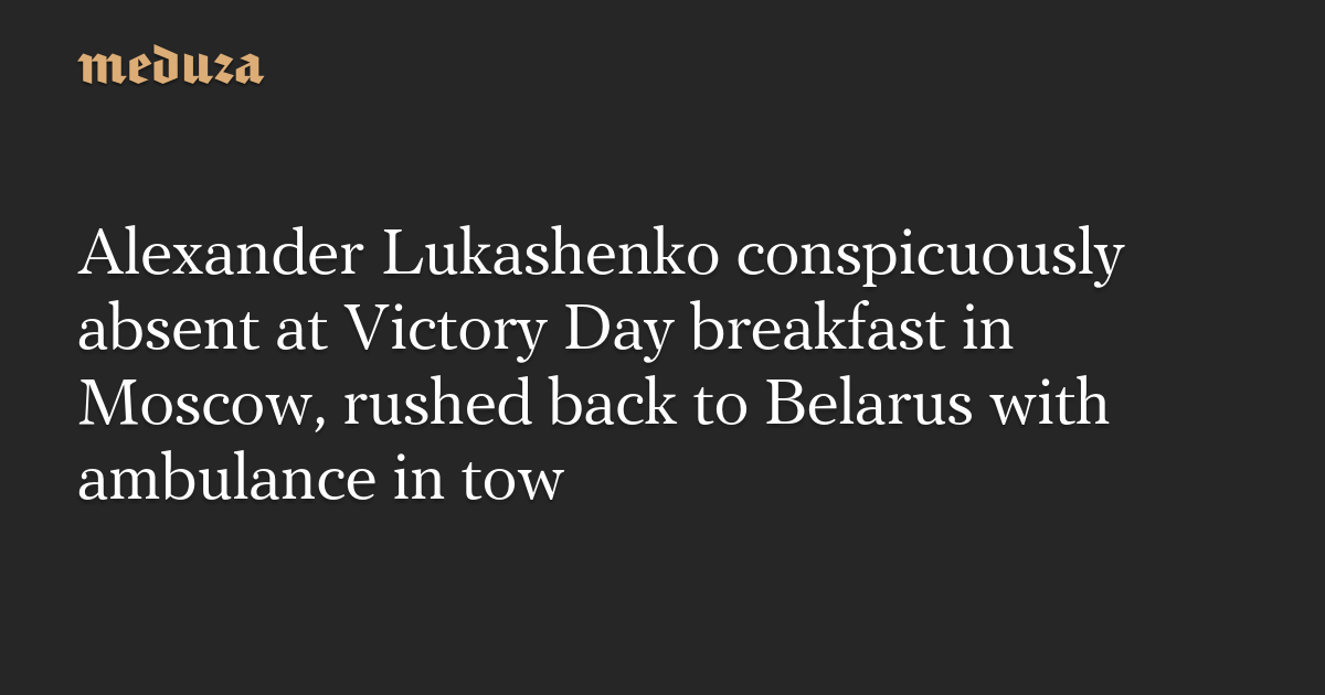 Belarusian President Lukashenko Rushed Back Home During Victory Day Breakfast in Moscow