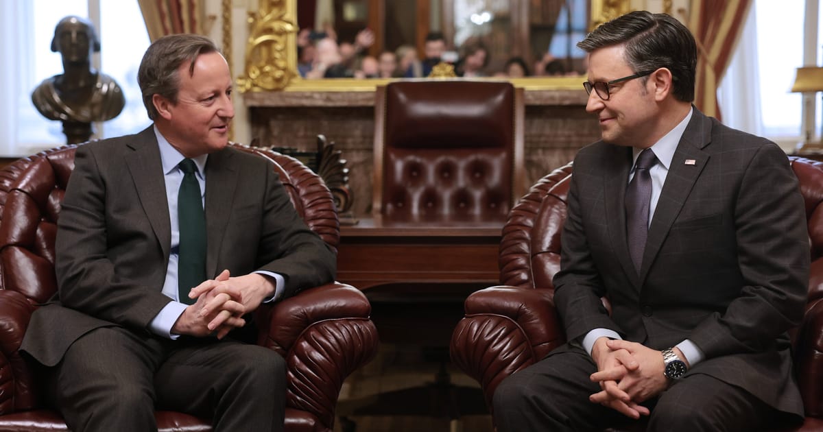 "UK's Cameron Urges Europe to Pressure House Speaker Johnson on Ukraine"