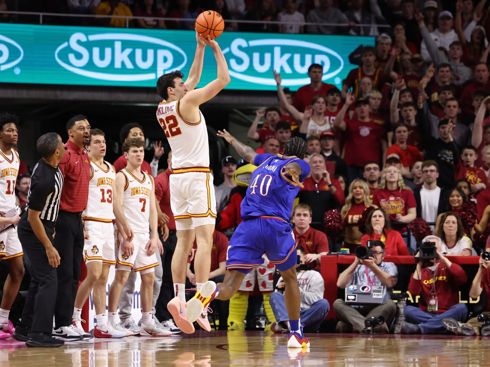 Momcilovic's dagger fadeaway fuels No. 5 ISU's rout of No. 9 Kansas