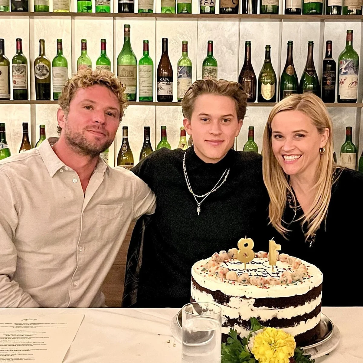 Reese Witherspoon and Ryan Phillippe reunite to support son's album release.