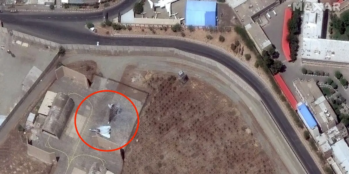 Iranian Airport Satellite Image Reveals Burned U.S.-Made F-14 Tomcat