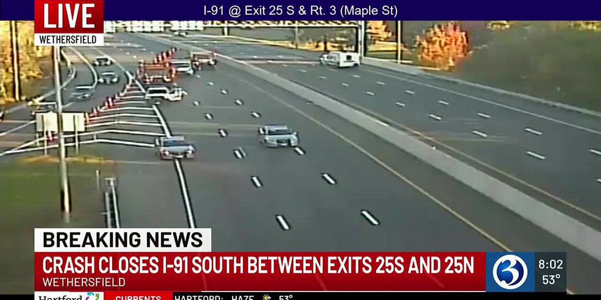 Featured image for Major Accident Shuts Down I-91 South in Wethersfield Involving Tractor Trailer