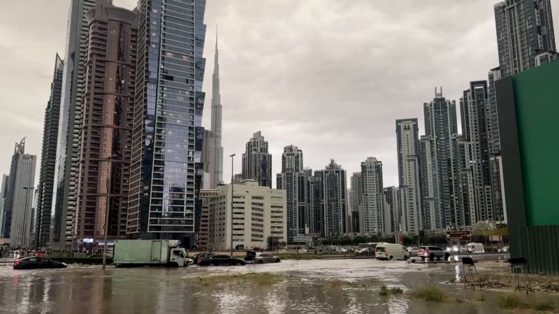 "Unprecedented Rainfall Floods Dubai, Crippling Airport and Roads"