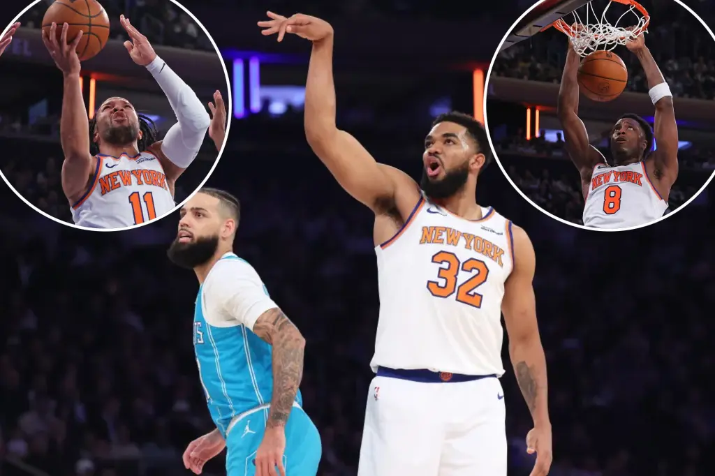 Featured image for Knicks Dominate Hornets for Fourth Straight Win Despite Brunson's Exit