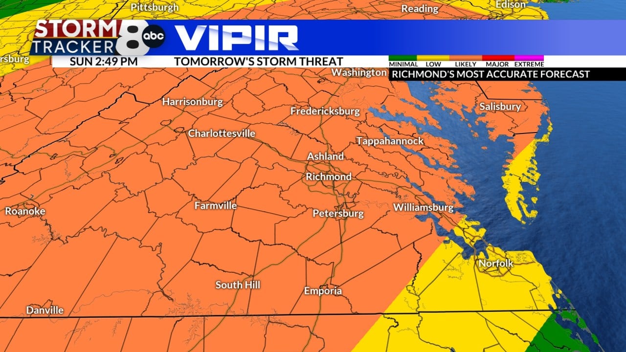 Featured image for Severe Storms Threaten Central Virginia and Maryland on Monday