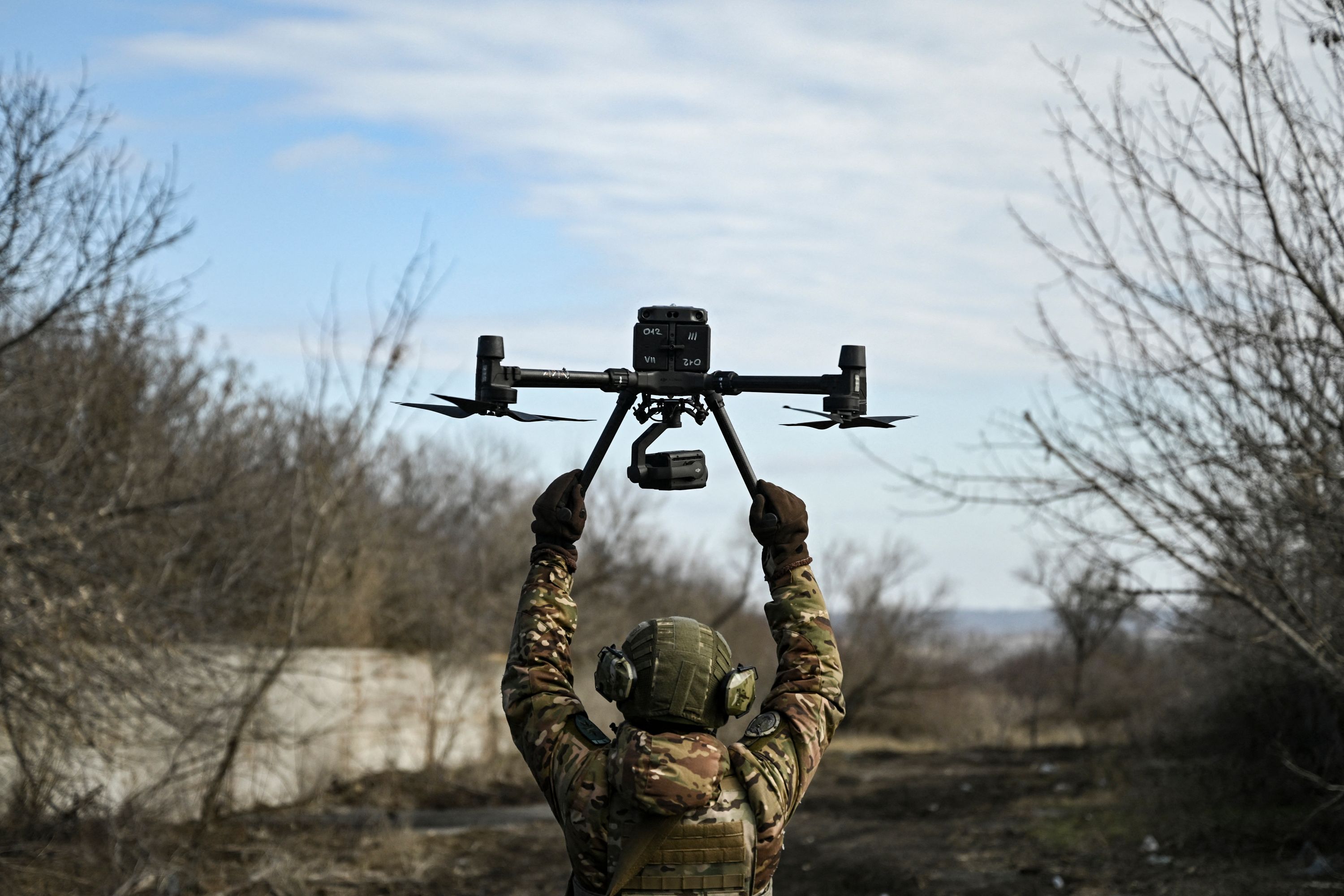 Drone captures destruction and conflict in Ukraine-Russia war.