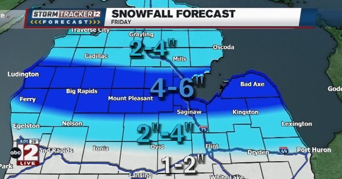 Featured image for Mid-Michigan and West Michigan Brace for Significant Snowstorm on Friday