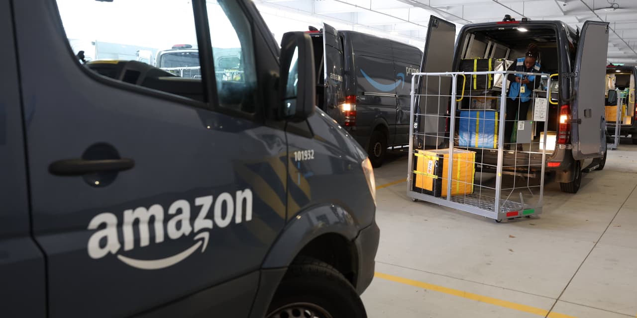 Amazon's earnings beat expectations, stock soars.