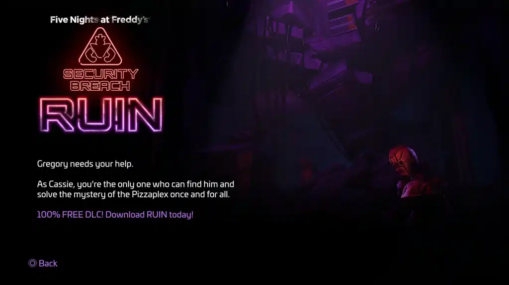 "FNAF: Security Breach Update 1.013 Introduces Ruin DLC and Fixes Broken Promises"