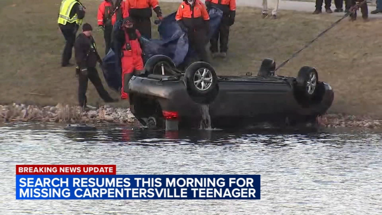 Featured image for "Missing Carpentersville Teen's Car Found Submerged in Pond, Search Resumes"