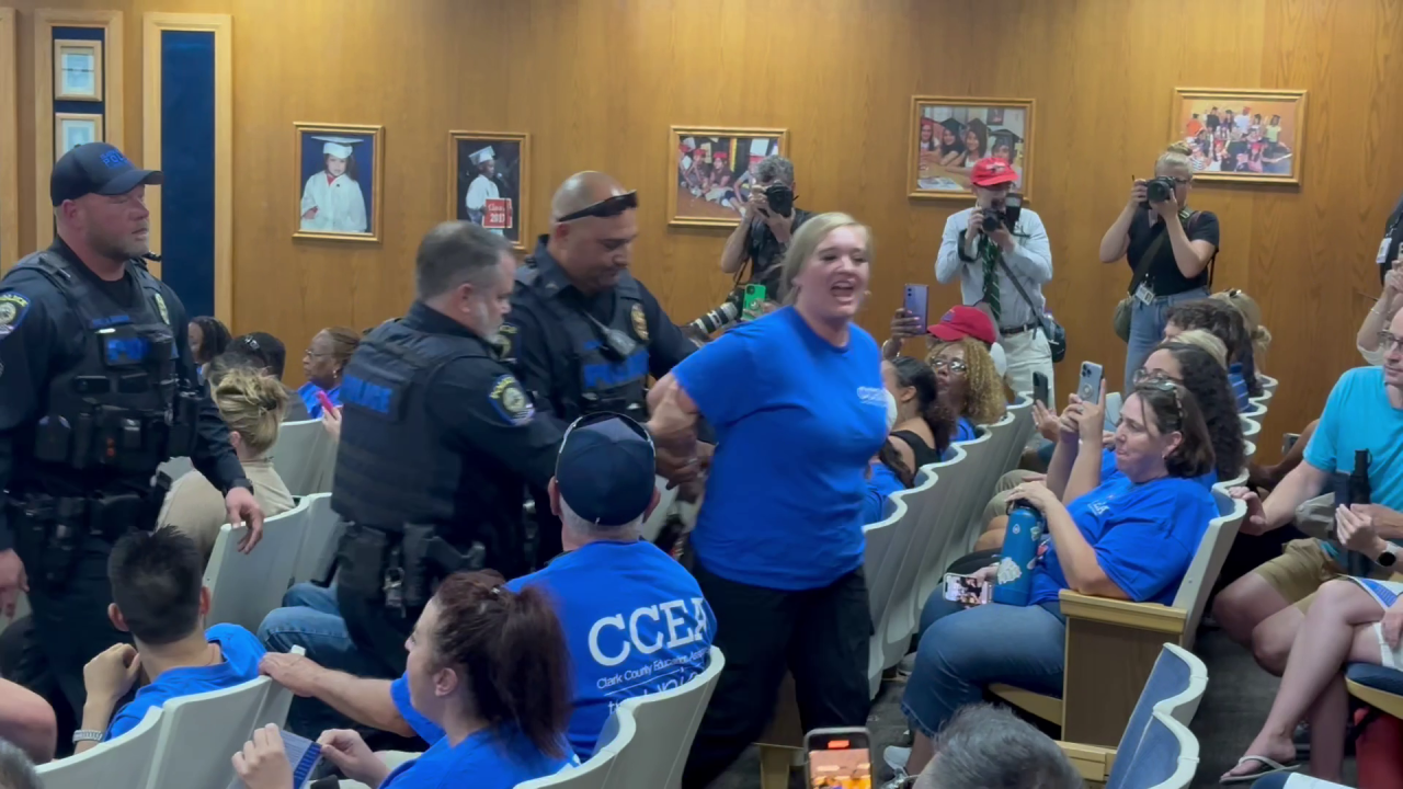 Teachers' Union Protests Disrupt Clark County School Board Meeting