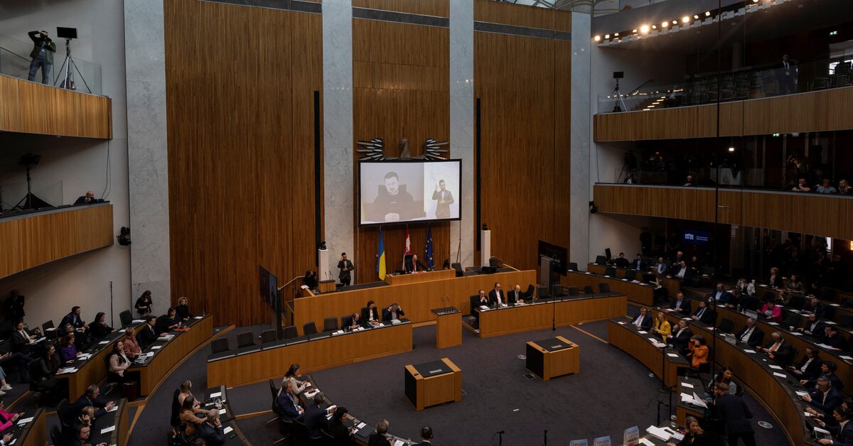 Far-right Austrian lawmakers walk out of Zelensky's speech.