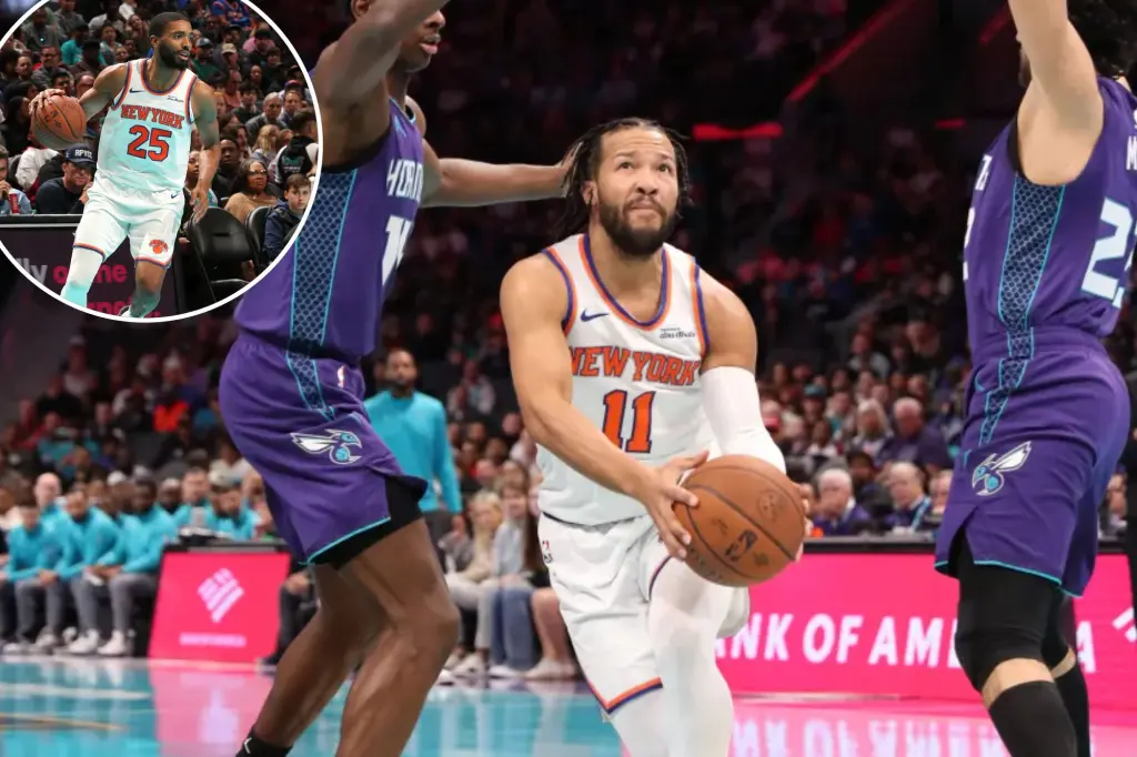 Featured image for Brunson Leads Knicks to Narrow Victory Over Hornets Amidst Ball's Absence