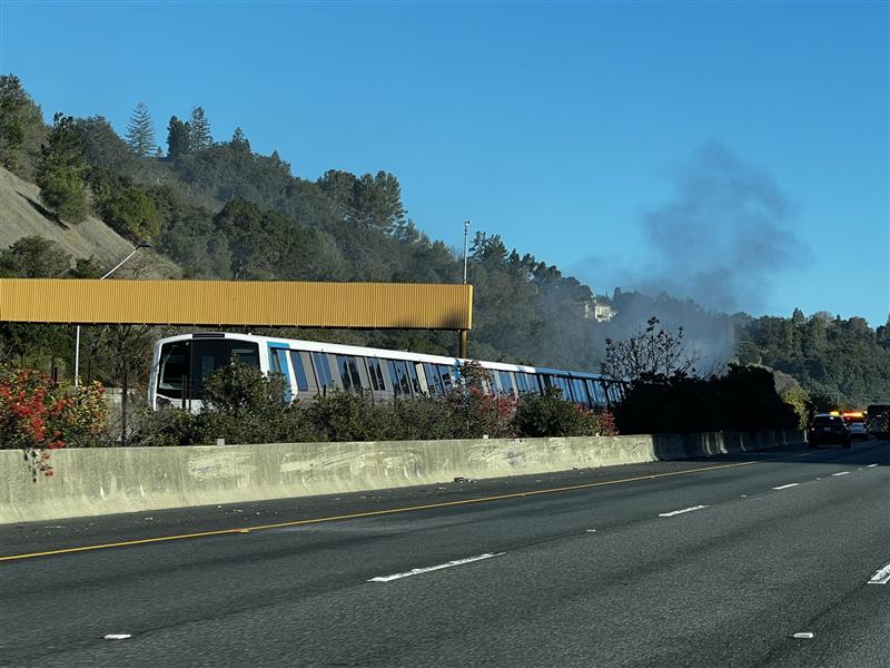 Featured image for "Fire and Derailment on BART Train Disrupts East Bay Service"